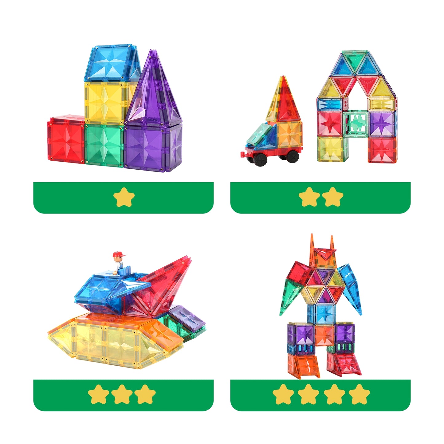 120pc Tiles Set (2 colour variants: Rainbow & pastel)