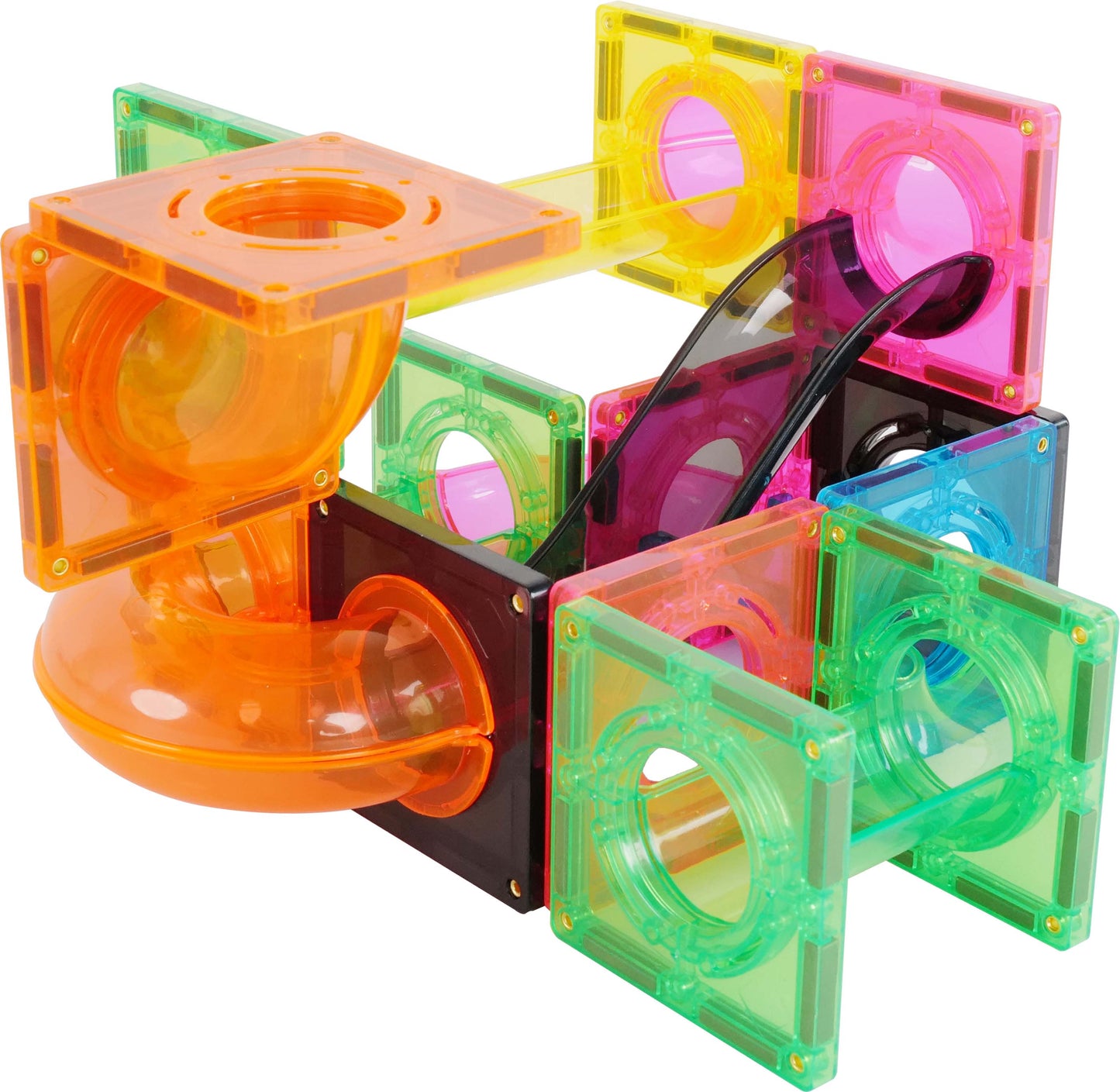 Magnetic Tiles Marble Run 101 pcs Fluorescent color