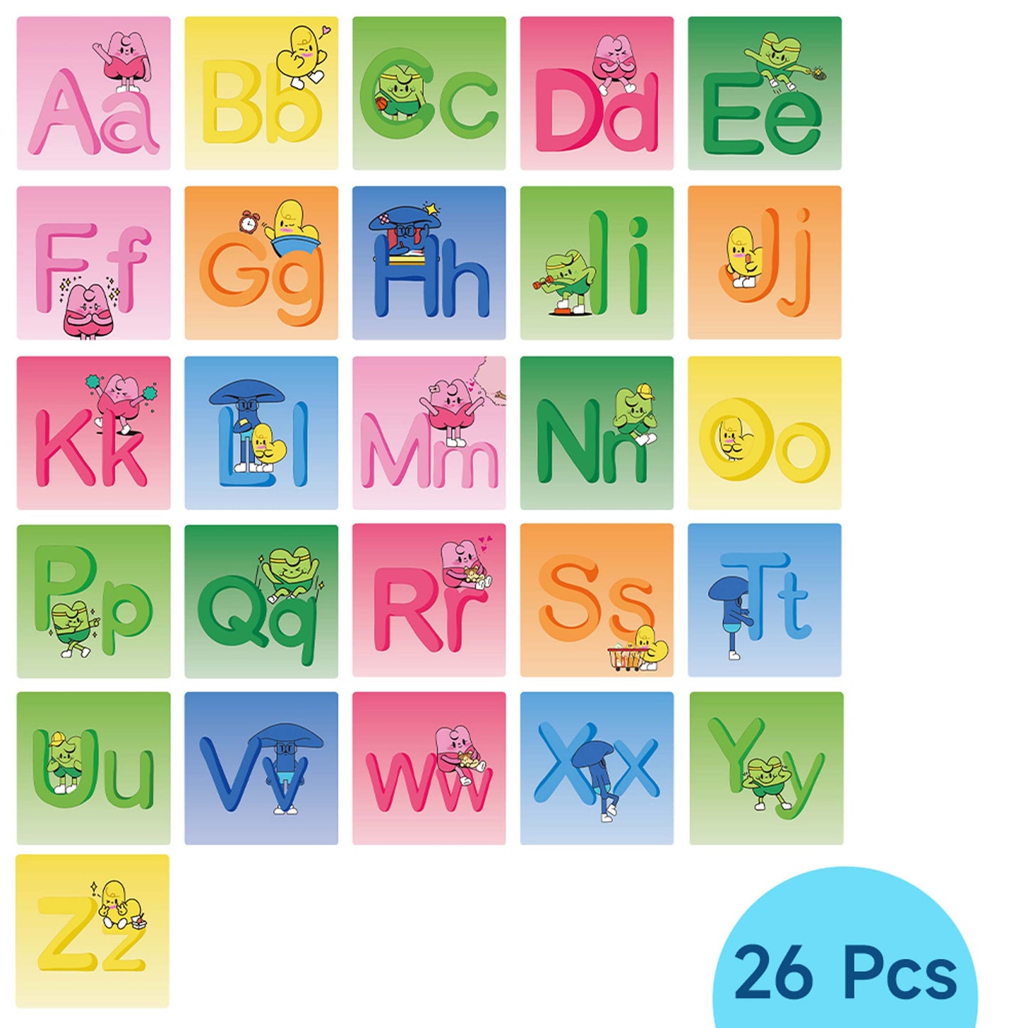 26Pcs Magnetic Toppers Alphabet Theme