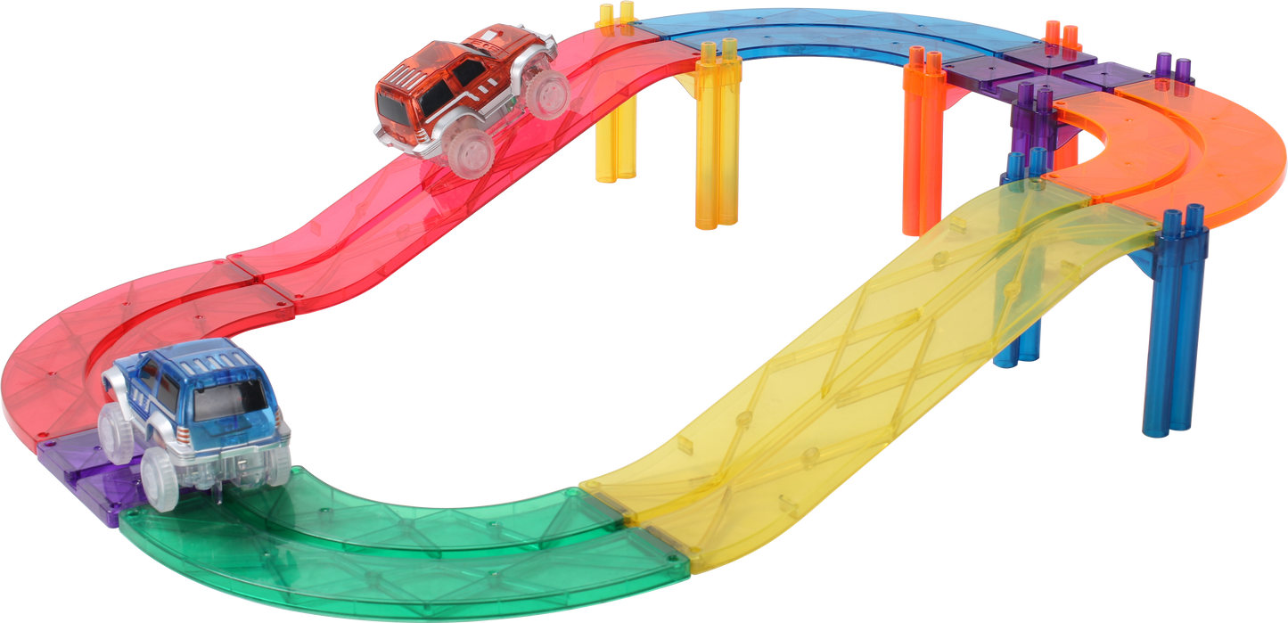 52pcs Car Track Tiles Rainbow Set