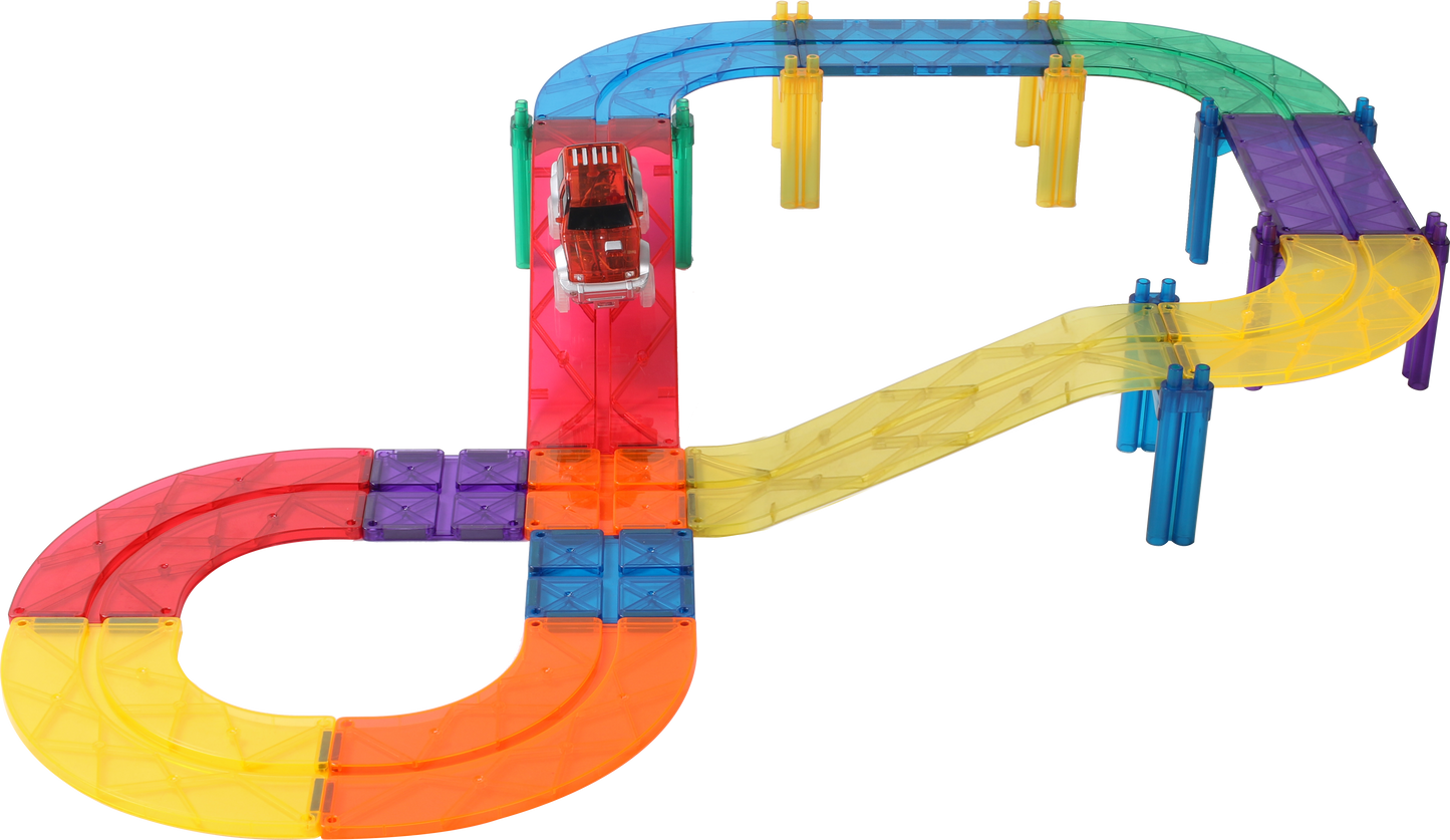 52pcs Car Track Tiles Rainbow Set