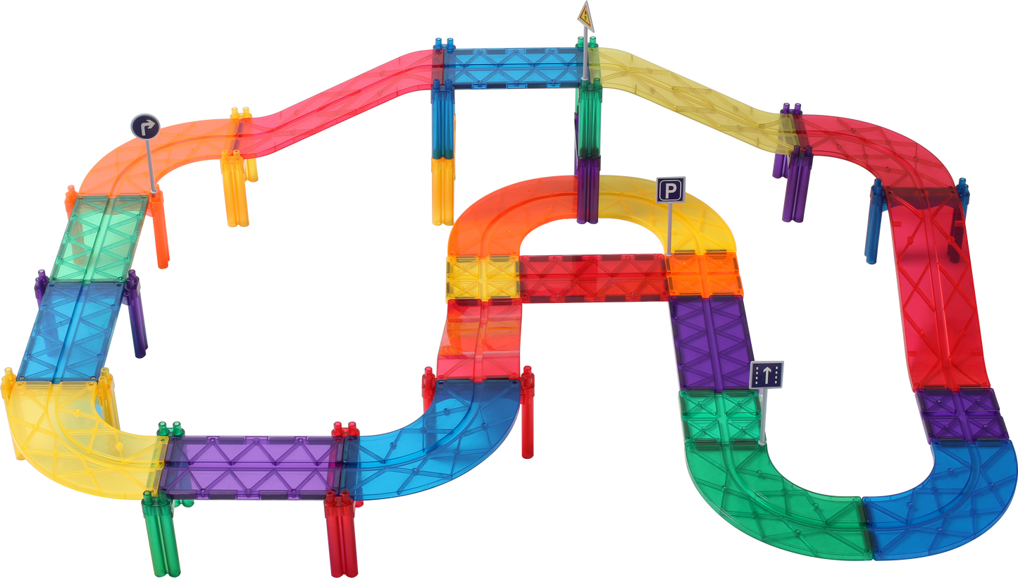 52pcs Car Track Tiles Rainbow Set