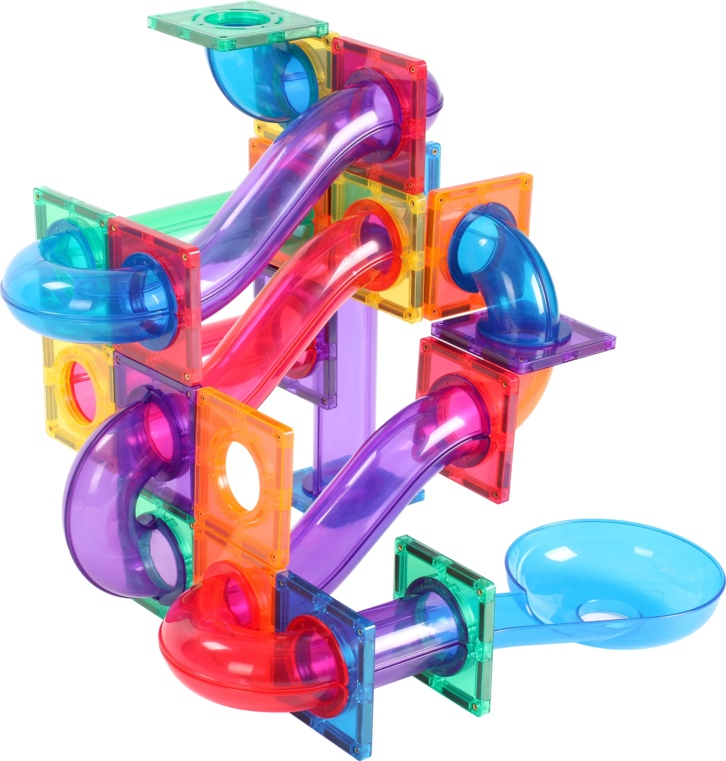 100pcs Rainbow Tubes Marble Run Set