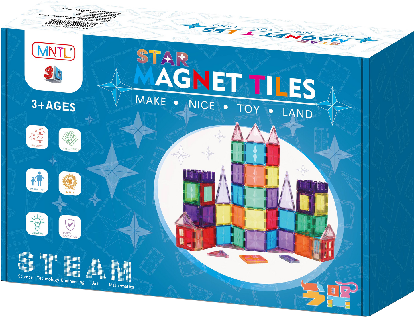 56pc Tiles Set (3 colour variants: Rainbow, pastel, ice)