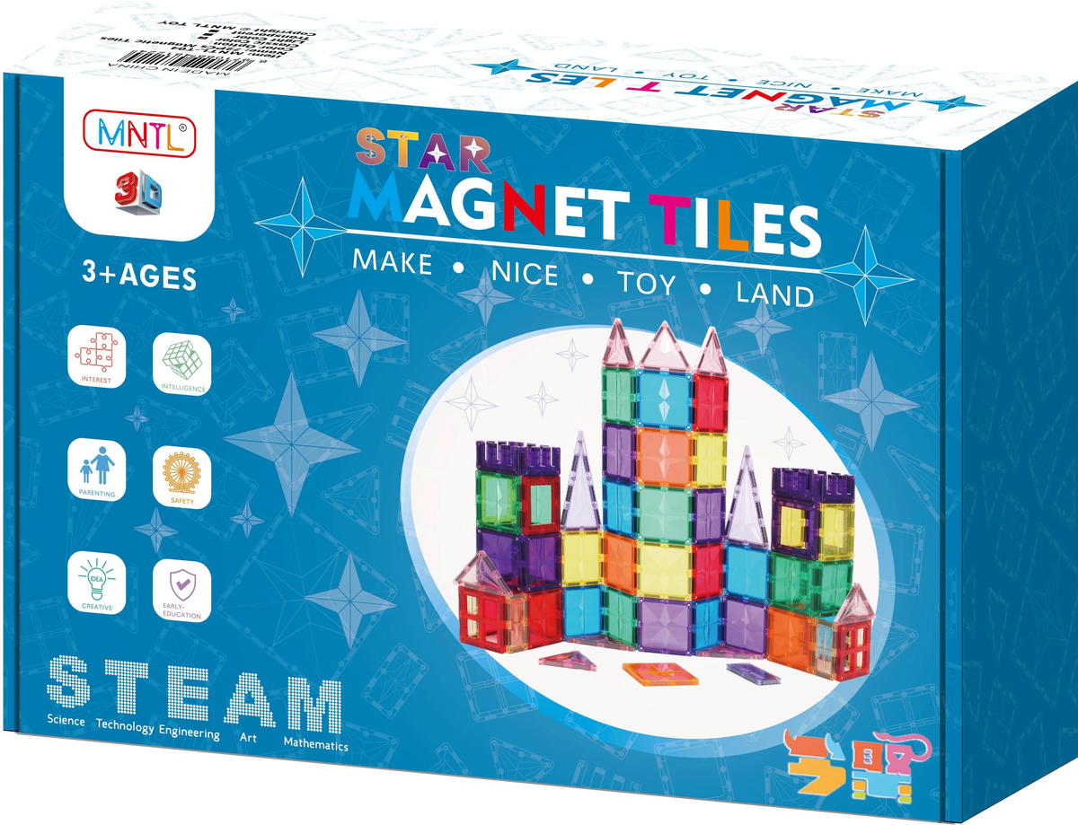 MNTL Tiles 56pc Tiles Set (3 colour variants Rainbow, pastel