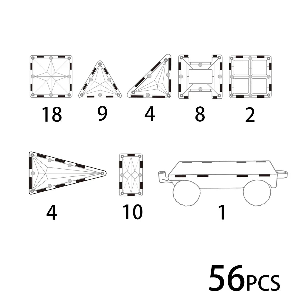MNTL Tiles 56pc Tiles Set (3 colour variants Rainbow, pastel