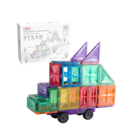 29pc Rainbow Magnetic Tiles Set