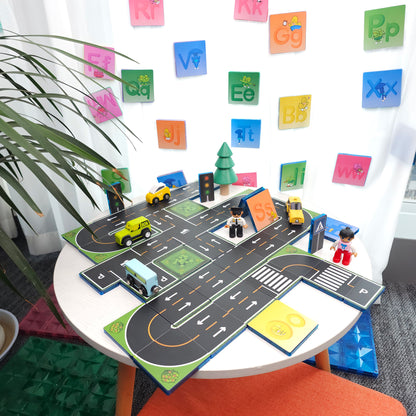 42Pcs Magnetic Topper Road Tiles Pack 3yrs+
