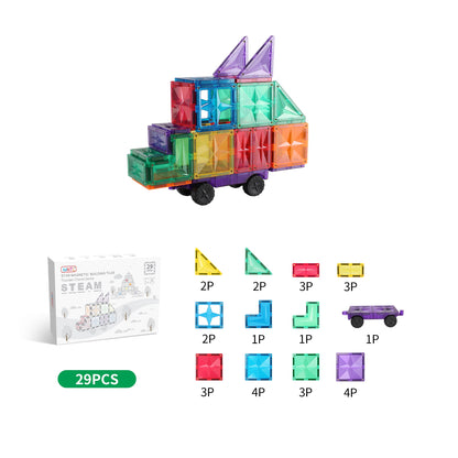 29pc Rainbow Magnetic Tiles Set