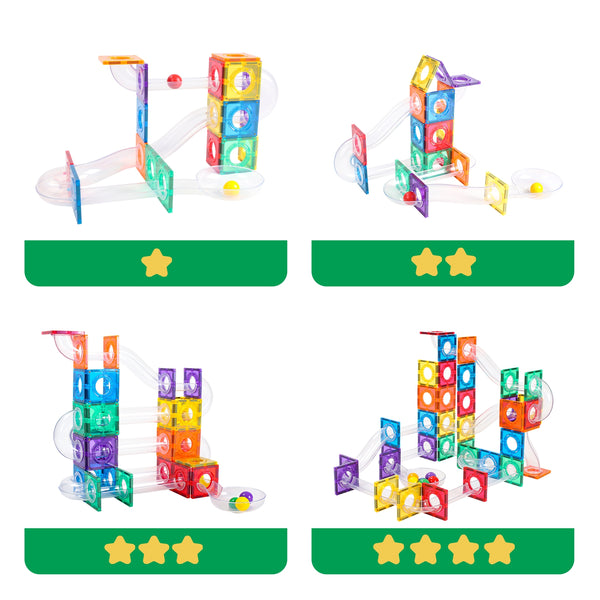 100pcs Clear Tubes Marble Run Set