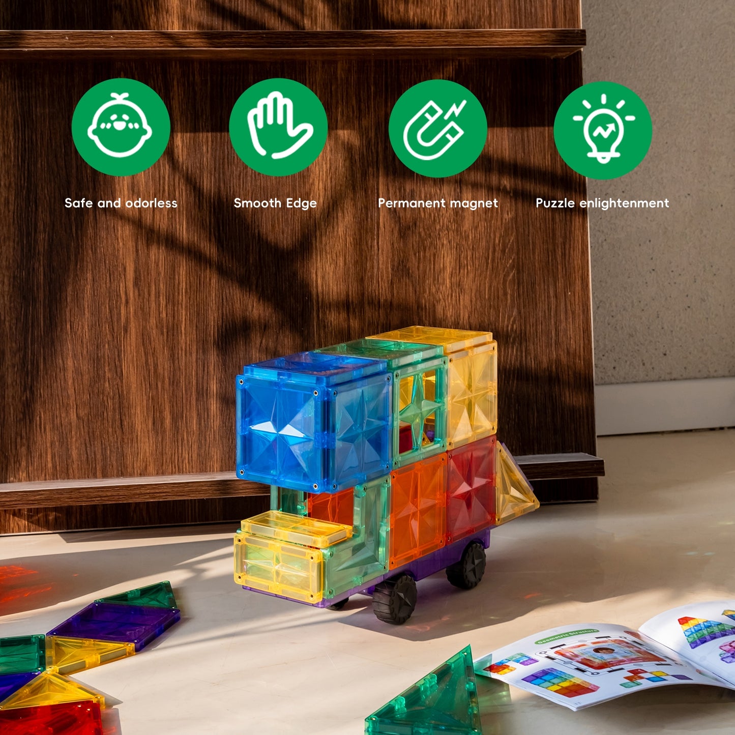 29pc Rainbow Magnetic Tiles Set
