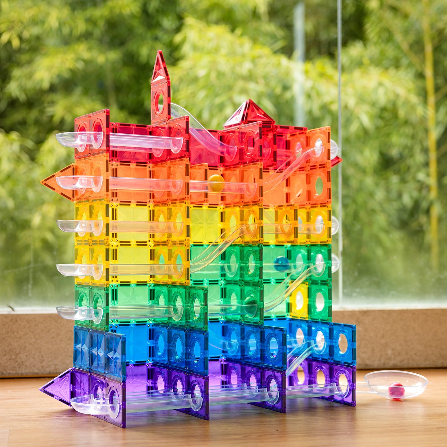 100pcs Clear Tubes Marble Run Set