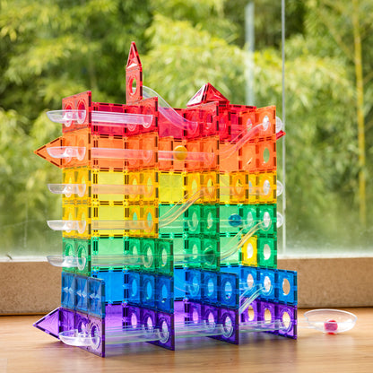 100pcs Clear Tubes Marble Run Set
