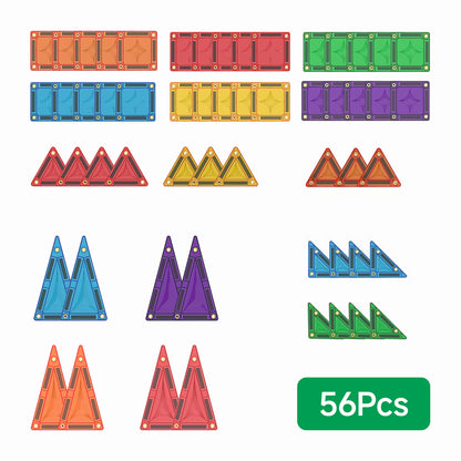 Mini Star Magnetic Tiles Travel Set 56pcs
