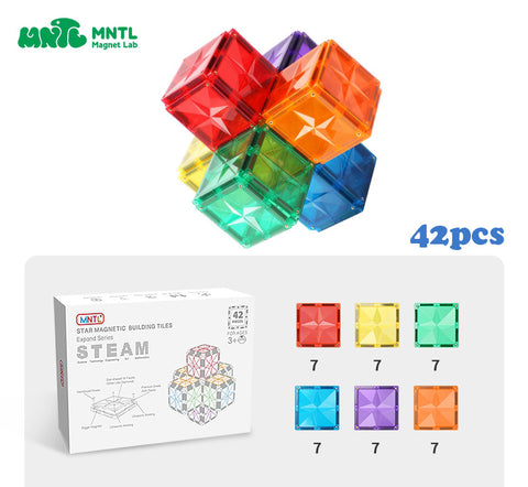 42pc Square Tiles Rainbow Set