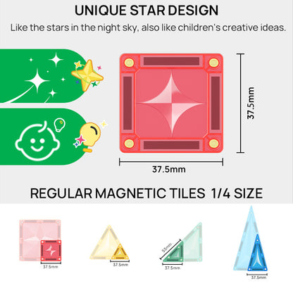 Mini Star Magnetic Tiles Travel Set 56pcs