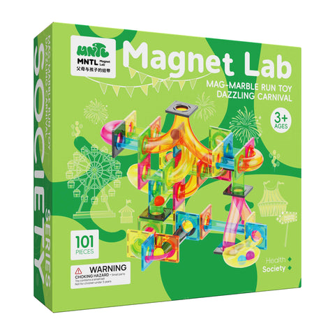 Magnetic Tiles Marble Run 101 pcs Fluorescent color