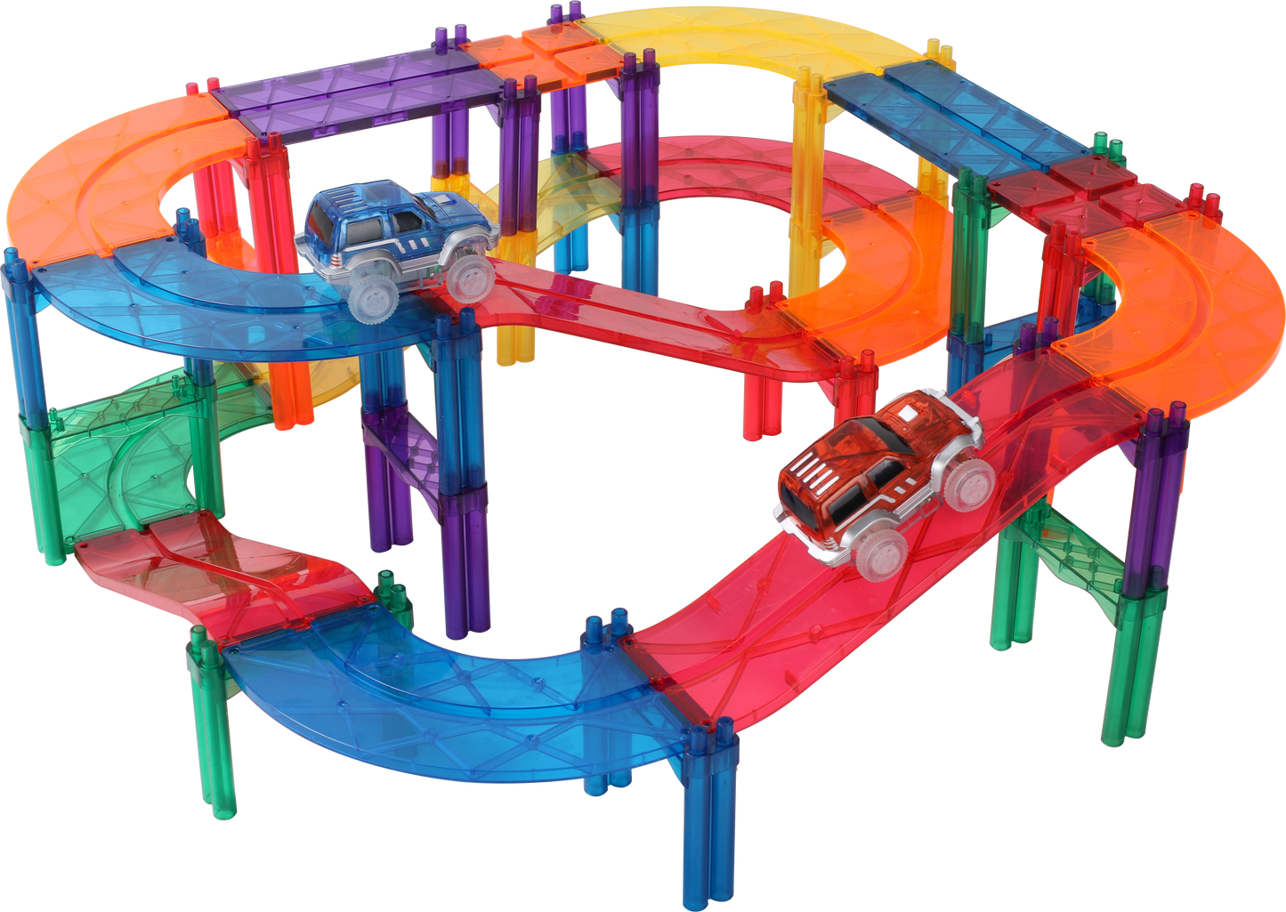 108pcs Car Track Tiles Rainbow Set