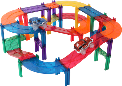 108pcs Car Track Tiles Rainbow Set