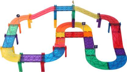 52pcs Car Track Tiles Rainbow Set