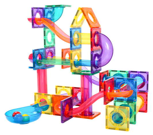 100pcs Rainbow Tubes Marble Run Set