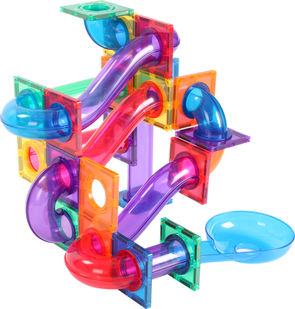 100pcs Rainbow Tubes Marble Run Set