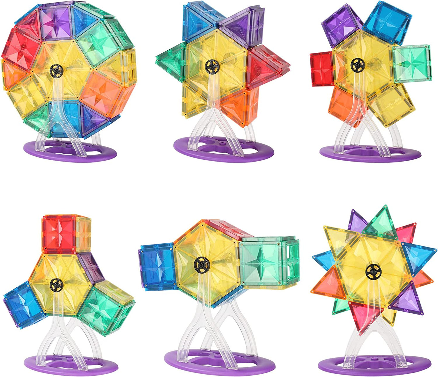 46pcs Tiles Rainbow Ferris Wheel Model Building Set