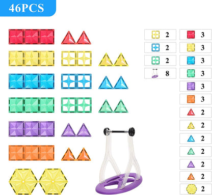 46pcs Tiles Rainbow Ferris Wheel Model Building Set