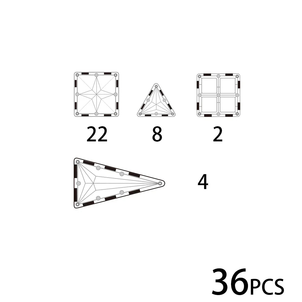 MNTL Tiles 36pc Tiles Set (3 colour variants Rainbow, pastel