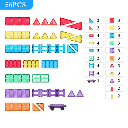 56pc Tiles Set (3 colour variants: Rainbow, pastel, ice)