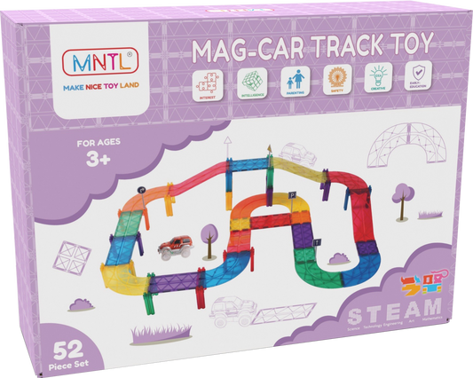 52pcs Car Track Tiles Rainbow Set